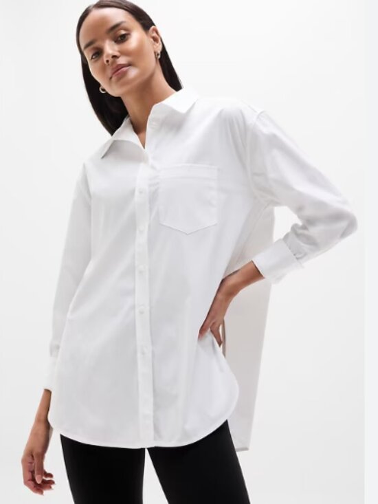 GAP Tops - Gap Long Sleeve Optic White Button Down Long Sleeved Blouse